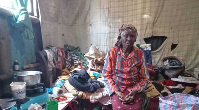Florence Wangu inside her house in Mathare,Ngong